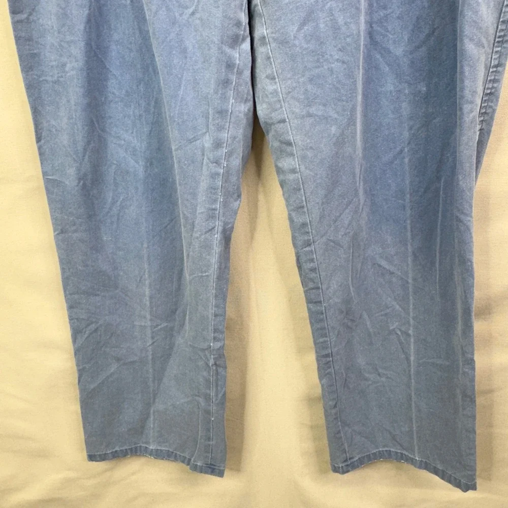 John Martin Pleated Cotton Pants 35x32 Blue Vintage Grandpa Core Casual Chinos